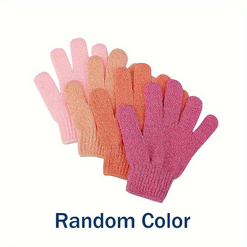4pcs/8pcs/12pcs/20pcs Bathing Gloves, 100% Nylon Double-sided Exfoliating Gloves, Suitable for Beauty, Spa, Massage, Skin, Shower, Body Scrub, Bath Accessories, Also a Good Gift for Family Members, Random Color